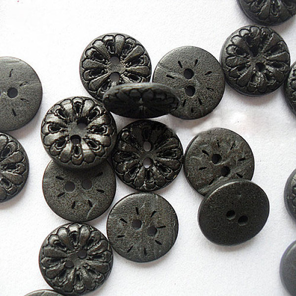Carved 2-Hole Basic Sewing Buttons