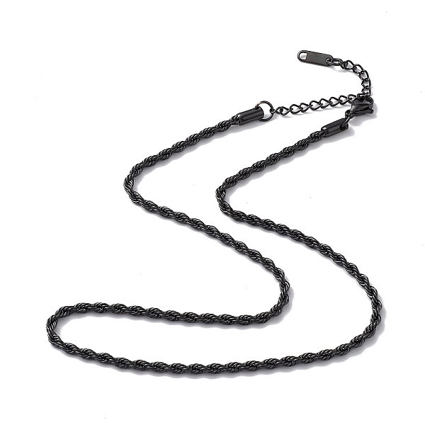 

PandaHall 304 Stainless Steel Rope Chain Necklace for Men Women, Gunmetal, 15.98 inch(40.6cm) 304 Stainless Steel