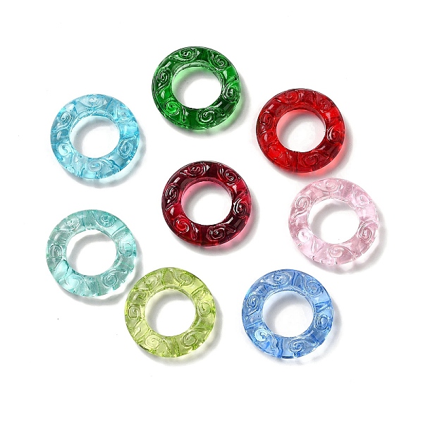 

PandaHall Transparent Glass Linking Ring, Mixed Color, 25x6mm Glass Ring Multicolor