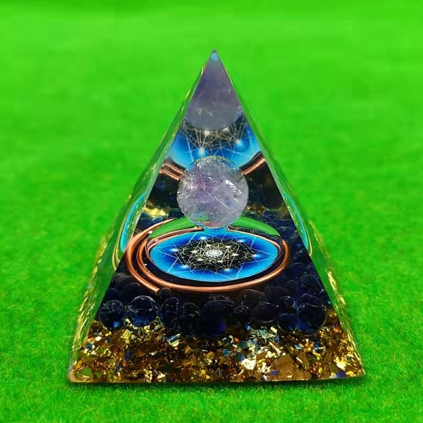 

PandaHall Orgonite Pyramid Resin Energy Generators, Natural Amethyst & Obsidian Chips Inside for Home Office Desk Decoration, 50mm Amethyst...