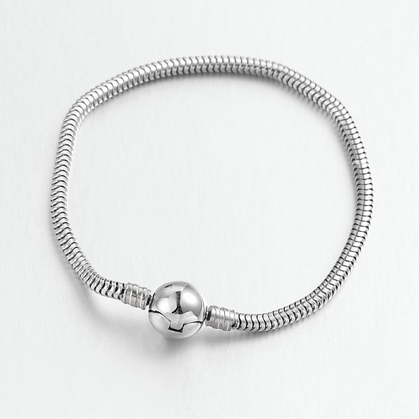 

PandaHall 304 Stainless Steel Bracelets, Stainless Steel Color, 2-1/4 inch(5.7cm), 3mm 304 Stainless Steel