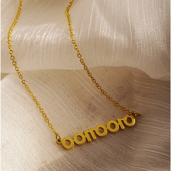 

PandaHall Stainless Steel Digital Pendant Necklace for Women's Daily Wear Stainless Steel