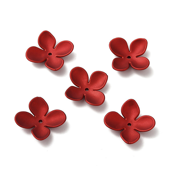 

PandaHall Opaque Acrylic Bead Cap, 4-Petal Flower, Red, 21x21.5x6mm, Hole: 1.8mm Acrylic Red