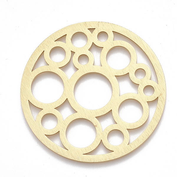 

PandaHall Aluminium Filigree Joiners Links, Laser Cut Filigree Joiners Links, Flat Round, Golden, 50x1mm Aluminum Flat Round