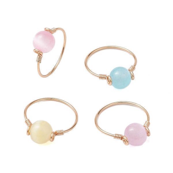 4Pcs Round Natural … - image