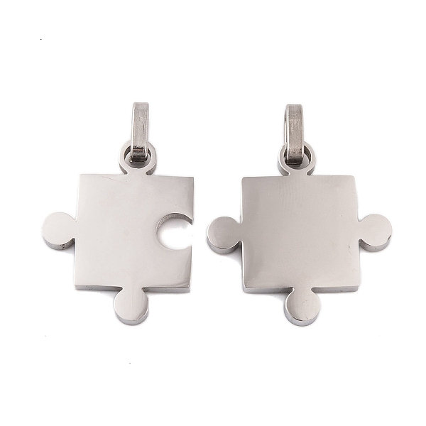 

PandaHall 304 Stainless Steel Split Pendants, Couples Charm, Puzzle Charm, Stainless Steel Color, 27.5x22x3mm, Hole: 6.5x3.5mm 304 Stainless...