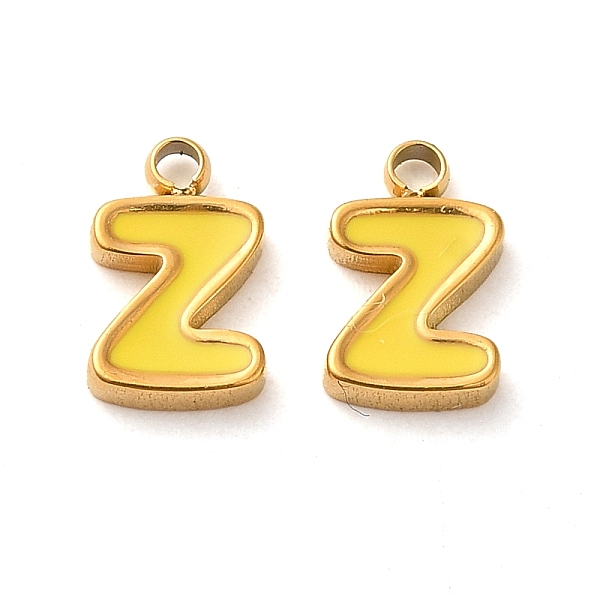 

PandaHall 304 Stainless Steel Enamel Charms, Real 14K Gold Plated, Letter, Letter Z, 8x5x1.3mm, Hole: 1.2mm Stainless Steel+Enamel Letter Z..., Yellow