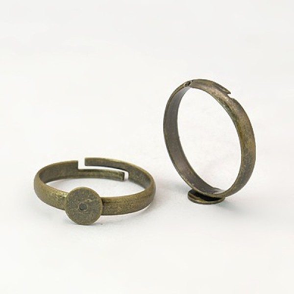 

PandaHall Brass Pad Ring Bases, Lead Free, Cadmium Free and Nickel Free, Adjustable, Antique Bronze Color, Size: Ring: about 17mm in inner...