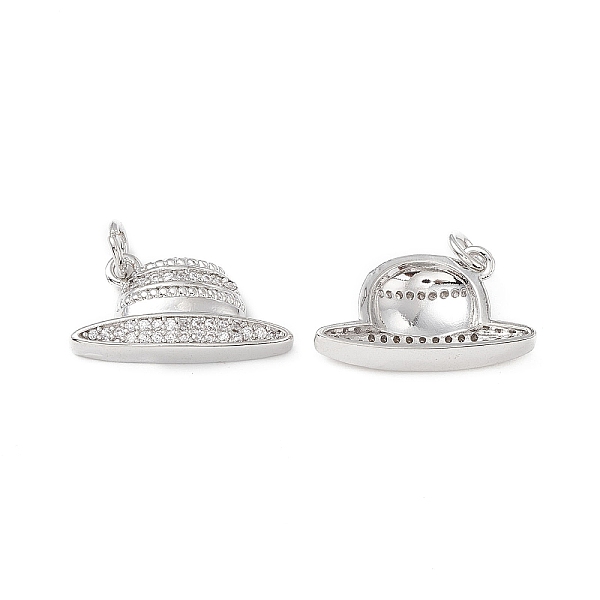

PandaHall Brass Micro Pave Clear Cubic Zirconia Pendants, with Jump Ring, Hat Charm, Platinum, 10.5x19x4mm, Hole: 3.4mm Brass+Cubic Zirconia...