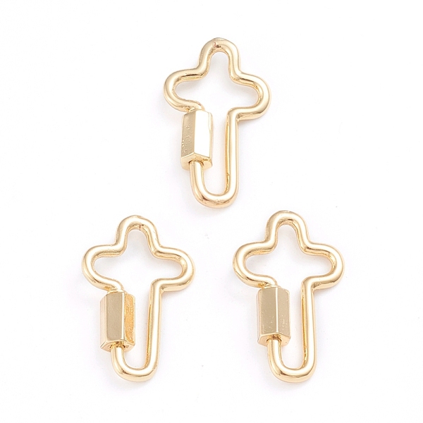 

PandaHall Brass Screw Carabiner Lock Charms, for Necklaces Making, Cross, Real 18K Gold Plated, 25x15.5x1.5mm, Screw: 7.5x4x4.5mm Brass...