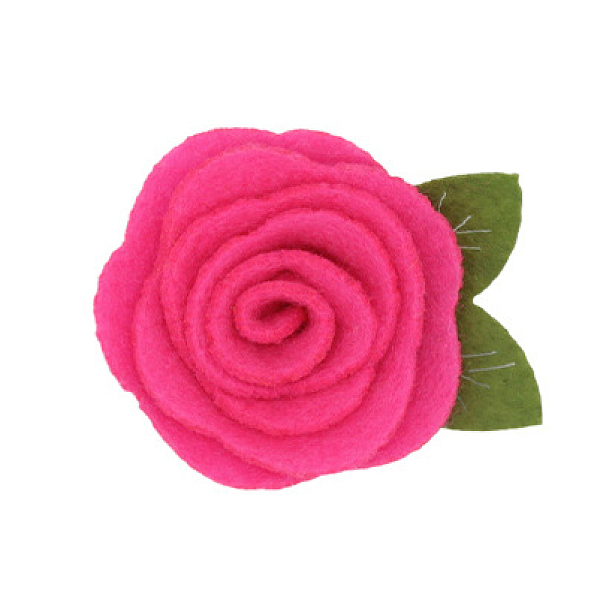 

PandaHall Wool Felt Cabochons, Rose, Fuchsia, 50x40mm Wool Flower Pink