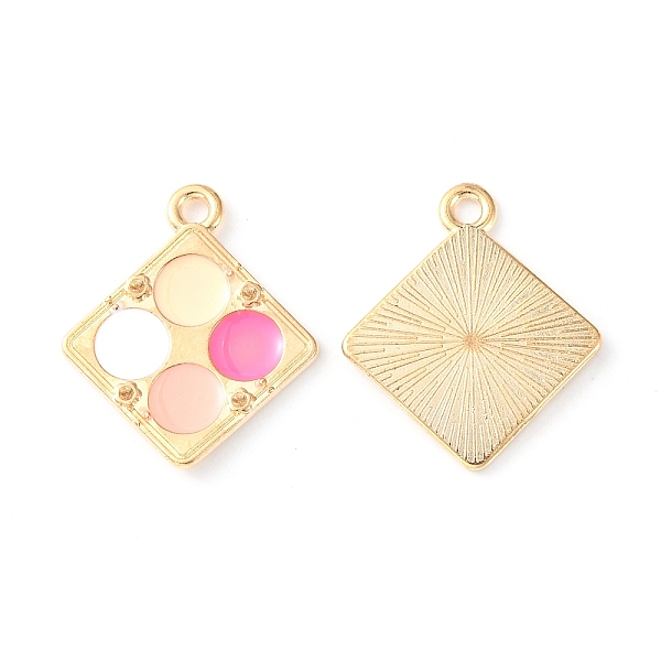 

PandaHall Alloy Enamel Pendants, Eyeshadow Palette Charm, Light Gold, Pink, 24x20.5x1.5mm, Hole: 2mm Alloy+Enamel Others Pink