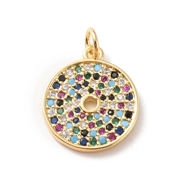 

PandaHall Rack Plating Brass Micro Pave Colorful Cubic Zirconia Pendants, Long-Lasting Plated, Cadmium Free & Lead Free, Round Ring, Real...