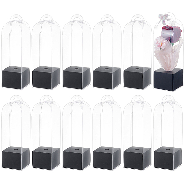 Transparent PVC Single Rose Flower Packaging Boxes