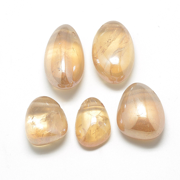 

PandaHall Electroplate Natural Quartz Crystal Pendants, Nuggets, Navajo White, 28~43x14~29x10~21mm, Hole: 2mm Quartz Crystal Nuggets Orange