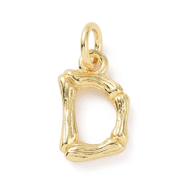 

PandaHall Brass Pendants, with Jump Ring, Golden, Letter Charm, Letter D, 12x7x2mm, Hole: 3mm Brass Letter D Gold
