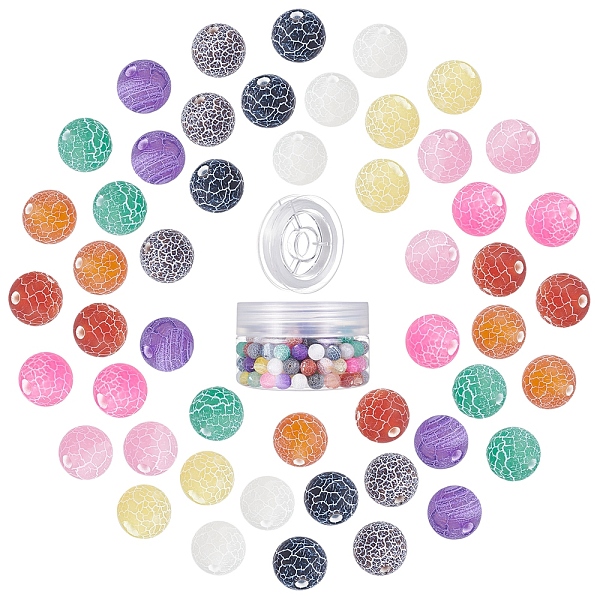 

PandaHall SUNNYCLUE 200Pcs DIY Natural Weathered Agate Beaded Stretch Bracelet Making Kits, Including 10 Colors Round Beads and Beading..., Multicolor
