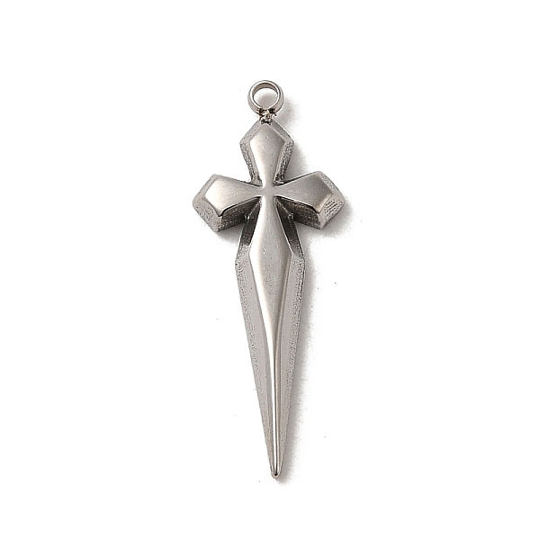 

PandaHall 304 Stainless Steel Pendants, Cross Charm, Stainless Steel Color, 21.5x8x2mm, Hole: 1mm 304 Stainless Steel Cross