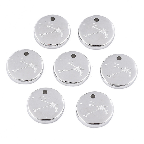 

PandaHall 316 Surgical Stainless Steel Charms, Flat Round with Constellation, Stainless Steel Color, Aries, 10x2mm, Hole: 1mm 316 Surgical...