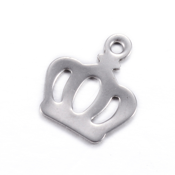 

PandaHall 201 Stainless Steel Charms, Crown, Stainless Steel Color, 13x11x0.5mm, Hole: 1.2mm 201 Stainless Steel Crown
