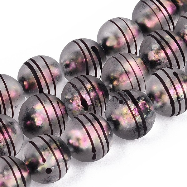 Brins de perles en verre dépoli faites à la main