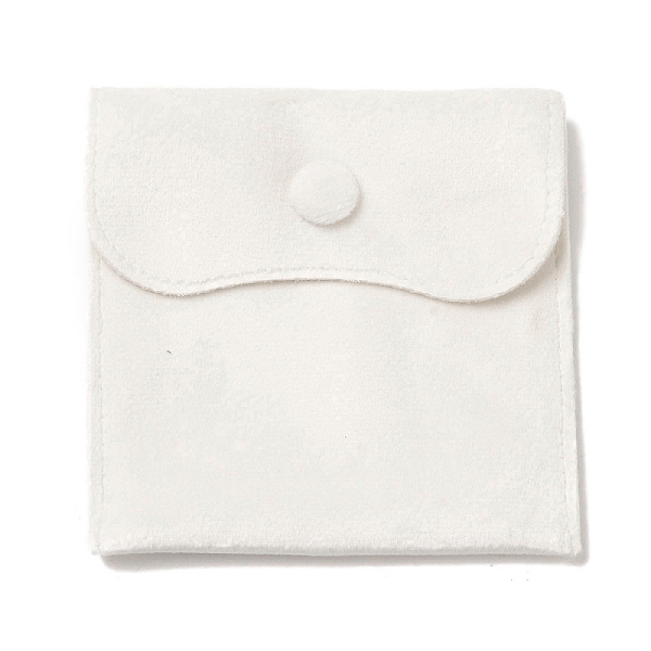 

PandaHall Velvet Jewelry Pouches, Jewelry Gift Bags with Snap Button, for Ring Necklace Earring Bracelet Storage, Square, White...