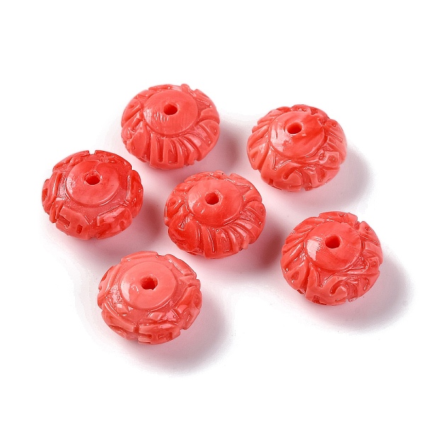 

PandaHall Synthetic Shell Dyed Beads, Rondelle, Tomato, 12.5x7.5mm, Hole: 1.6mm Other Sea Shell Rondelle Red