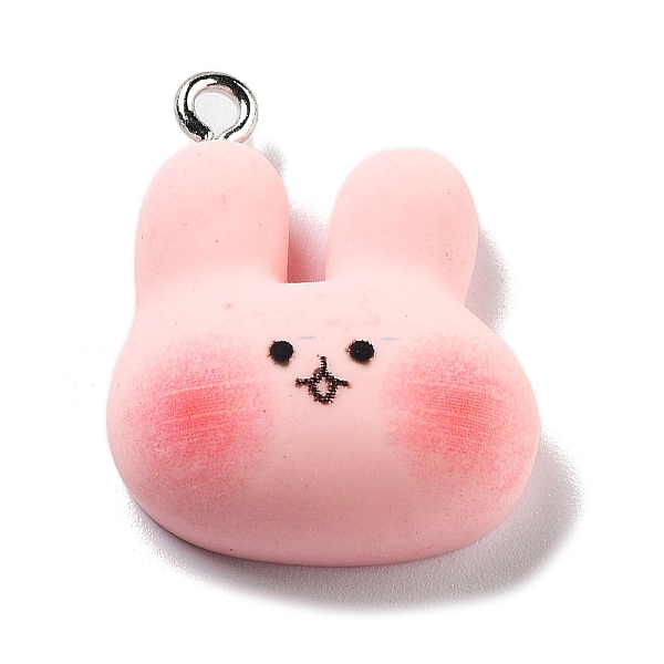

PandaHall Opaque Resin Pendants, Animal Charms with Platinum Plated Iron Loops, Rabbit, 24x19.5x8mm, Hole: 2mm Iron+Resin Rabbit