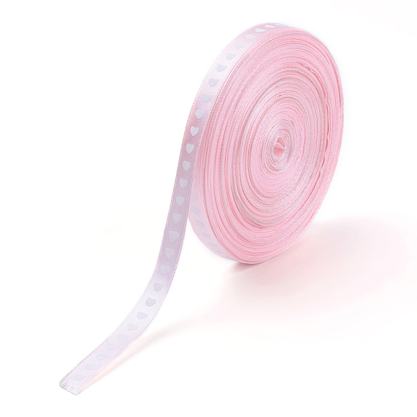 

PandaHall Presents Boxes Packages Single Face Satin Ribbon, Heart Pattern Design, Pearl Pink, 3/8 inch(10mm), 100yards/roll(91.44m/roll)...