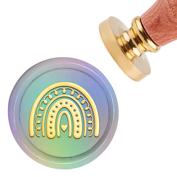 

PandaHall CRASPIRE Wax Seal Stamp Rainbow Sealing Wax Stamps 30mm Removable Brass Head Sealing Stamp with Wooden Handle for Invitations...