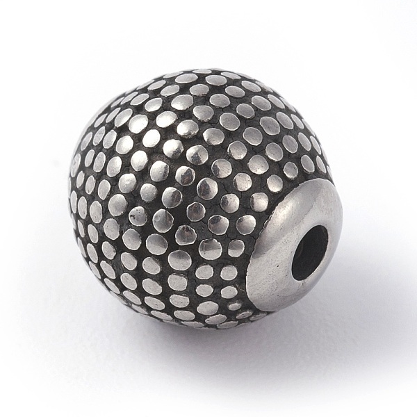 

PandaHall 316 Surgical Stainless Steel Beads, Round, Antique Silver, 9.5x9mm, Hole: 1.8mm 316 Surgical Stainless Steel Round