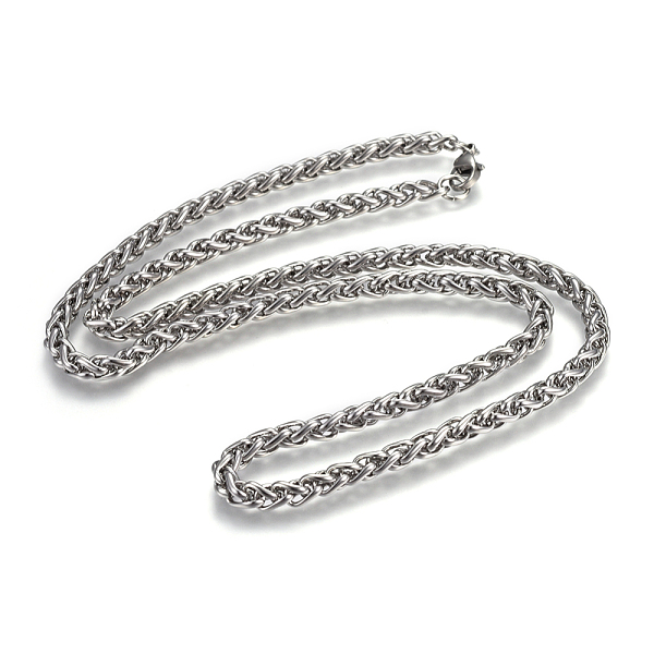 

PandaHall 304 Stainless Steel Wheat Chain Necklaces, with Lobster Claw Clasps, Stainless Steel Color, 27.7 inch(70.3cm), 5.6mm 304 Stainless...