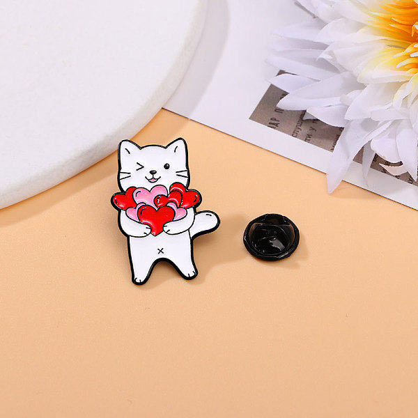 

PandaHall Valentine's Day Love Heart Cat Alloy Enamel Pins, Cute Cartoon Brooch, Clothes Decorations Bag Accessories, 30x21mm Alloy+Enamel...