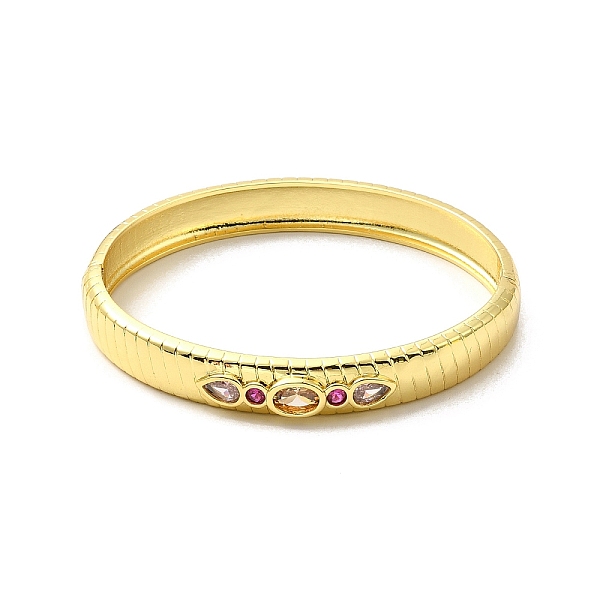 

PandaHall Cubic Zirconia Oval Hinged Bangle, Real 18K Gold Plated Brass Jewelry for Women, Pink, Inner Diameter: 2x2-3/8 inch(5x5.95cm)...