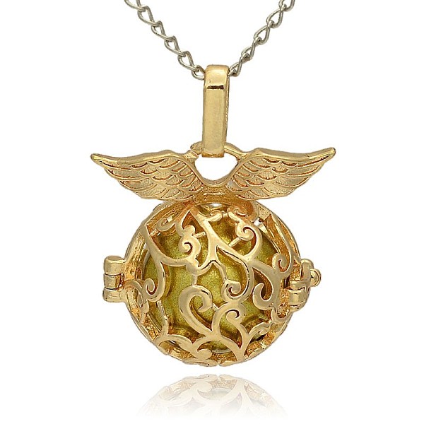 

PandaHall Golden Tone Brass Hollow Round Cage Pendants, with No Hole Spray Painted Brass Ball Beads, Dark Khaki, 26x26x19mm, Hole: 3x8mm...