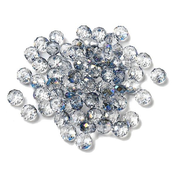 

PandaHall Electroplate Glass Beads, Rondelle, Clear, 6x4mm, Hole: 1.4mm, 100pcs/bag Glass Rondelle Clear