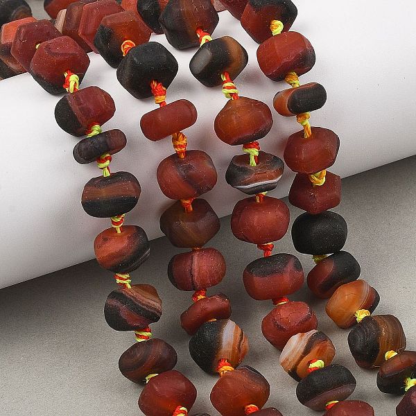 Brins de perles d'agate à bandes naturelles