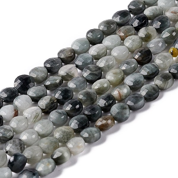

PandaHall Natural Hawk's Eye Beads Strands, Eagle Eye Stone, Faceted, Flat Round, 4x3mm, Hole: 0.8mm, about 95pcs/strand, 15.35''(39cm)...