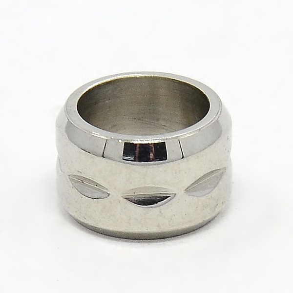 

PandaHall Stainless Steel Large Hole Column Carved Oval Beads, Stainless Steel Color, 11x7mm, Hole: 8mm Stainless Steel Rondelle