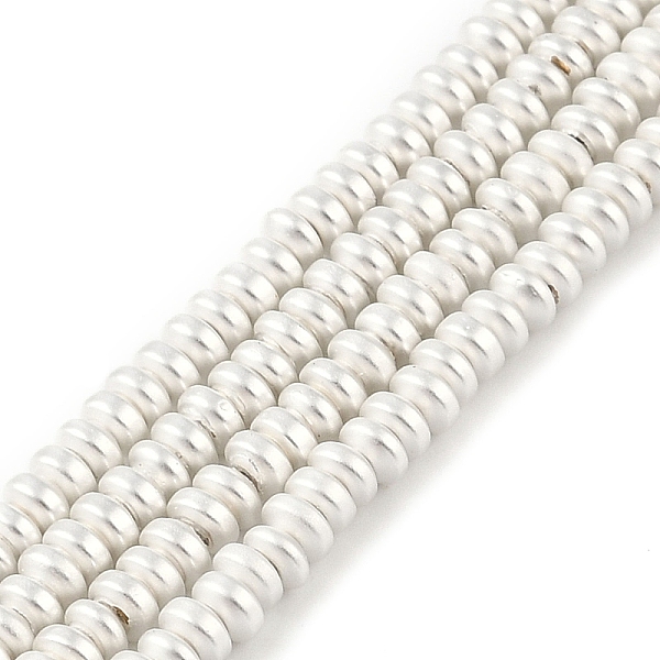 

PandaHall Electroplated Synthetic Non-Magnetic Hematite Beads Strands, Rondelle, Silver Plated, 4x2mm, Hole: 1.8mm, about 198pcs/strand...
