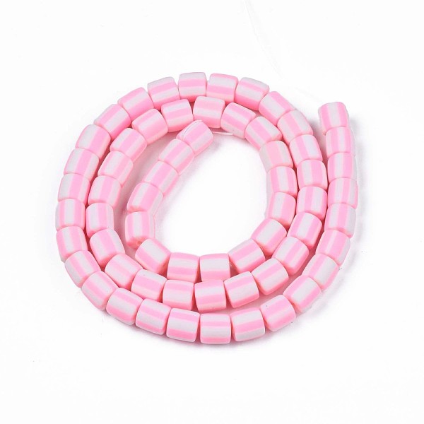 

PandaHall Handmade Polymer Clay Bead Strands, Column, Pink, 6x6mm, Hole: 1.5mm, about 63pcs/strand, 15.55 inch~15.94 inch(39.5~40.5cm)...