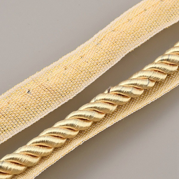 

PandaHall Polyester Twisted Lip Cord Trim, Twisted Trim Cord Rope Ribbon for Home Decoration, Upholstery, DIY Handmade Crafts, Light Khaki...