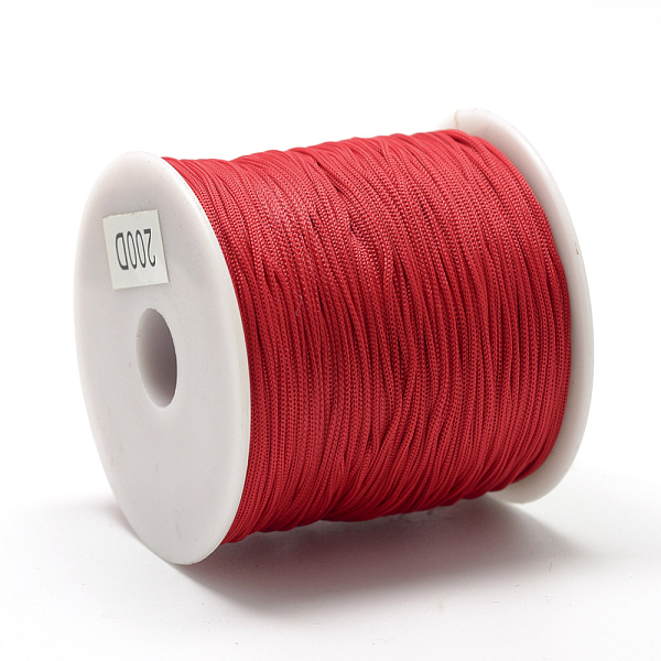 

PandaHall Polyester Cords, Red, 0.8mm, about 131.23~142.16 yards(120~130m)/roll Polyester Red