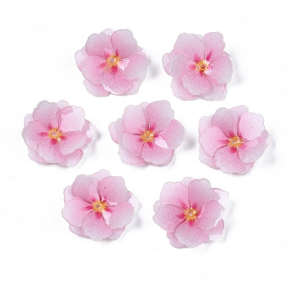 

PandaHall Plastic Beads, Flower, Pink, 22x22x5mm, Hole: 1mm Plastic Flower Pink