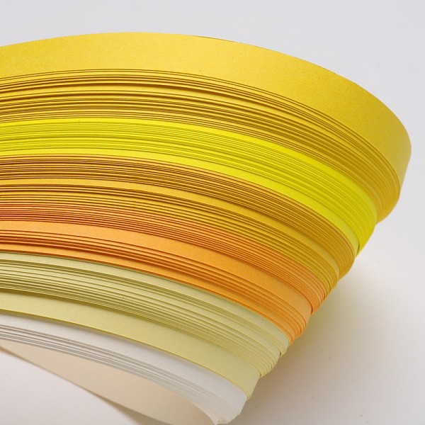 

PandaHall 6 Colors Quilling Paper Strips, Gradual Yellow, 530x10mm, about 120strips/bag, 20strips/color Paper Yellow