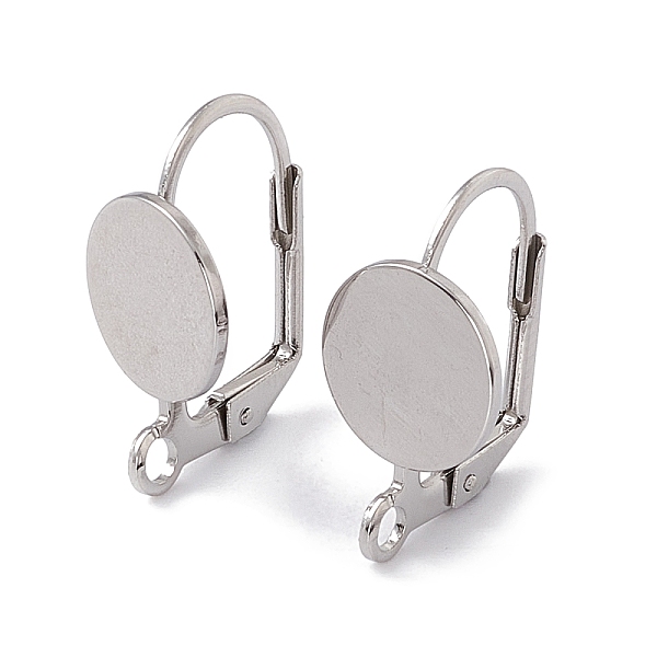 

PandaHall 304 Stainless Steel Leverback Earring Findings, with Vertical Loop, Flat Round, Stainless Steel Color, 18x10x11.5mm, Hole: 2mm...