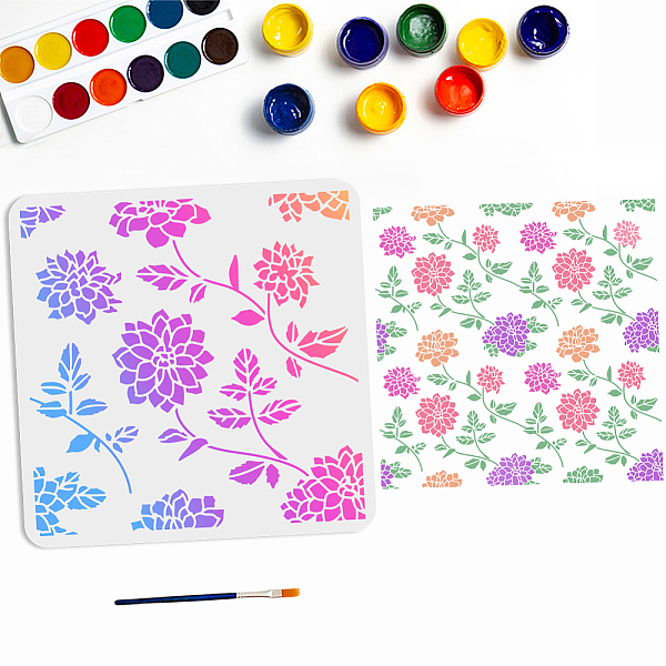 

PandaHall MAYJOYDIY US 1Pc PET Hollow Out Drawing Painting Stencils, for DIY Scrapbook, Photo Album, with 1Pc Art Paint Brushes, Flower...