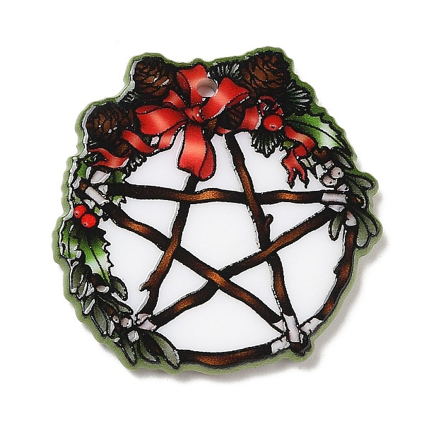 

PandaHall Halloween Acrylic Pendants, Star, 34x33x2.5mm, Hole: 1.8mm Acrylic Star