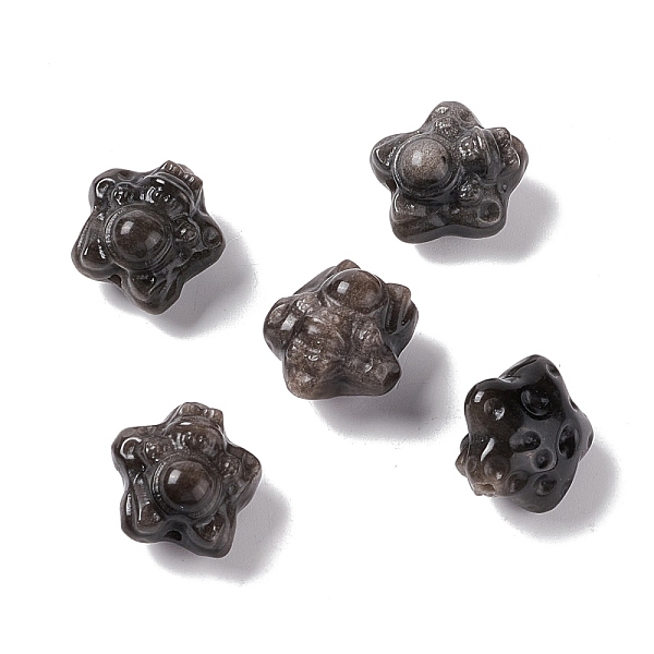 

PandaHall Natural Silver Obsidian Beads, Star, 16x15~15.5x10.5mm, Hole: 1.7mm Obsidian Star
