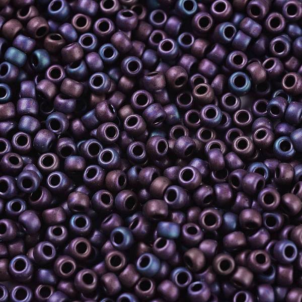 

PandaHall TOHO Round Seed Beads, Japanese Seed Beads, (704) Matte Color Andromeda, 11/0, 2.2mm, Hole: 0.8mm, about 5555pcs/50g Glass Purple